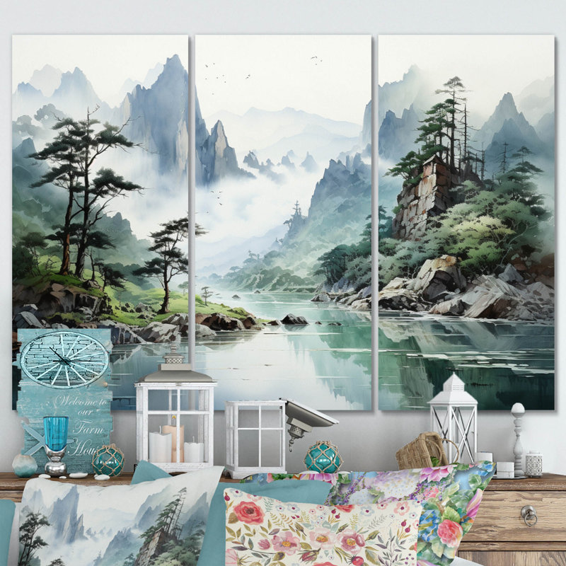 «China Art», impression sur toile 3 pièces, H 32 po x l 48 po x P 1 po