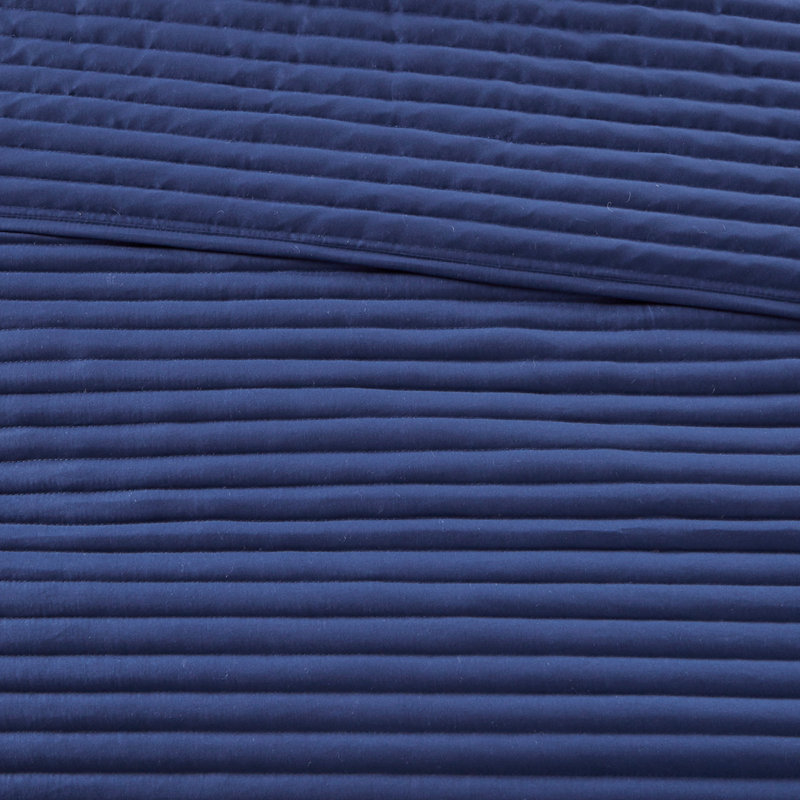 Ensemble d'édredon et de courtepointe 8 pièces à imprimé seersucker bleu, Édredon double / double