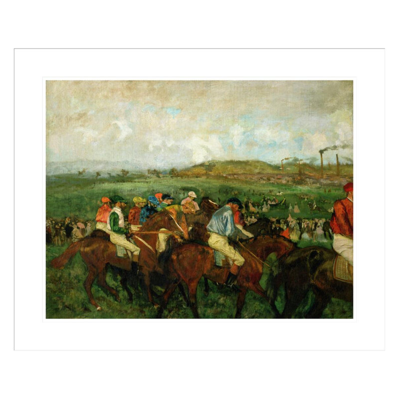 Course de messieurs. «Avant le départ» par Edgar Degas, impression giclée sur cadre, H 23,5 po x l 28,44 po