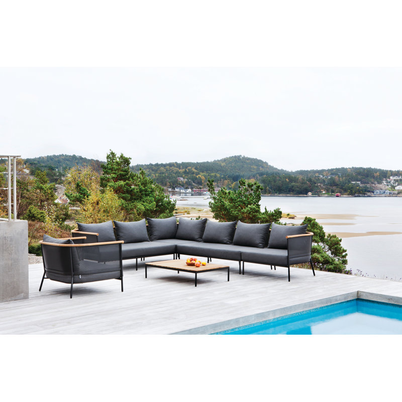 Riad Outdoor Lounge Chair, Sooty, Anthracite