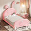 Lit plateforme tapissier simple avec tête de lit et lit rose durable-1204574821
