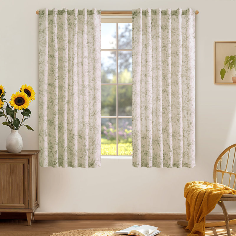 Paire de rideaux semi-transparents avec passe-tringle, L 50 po x L 63 po