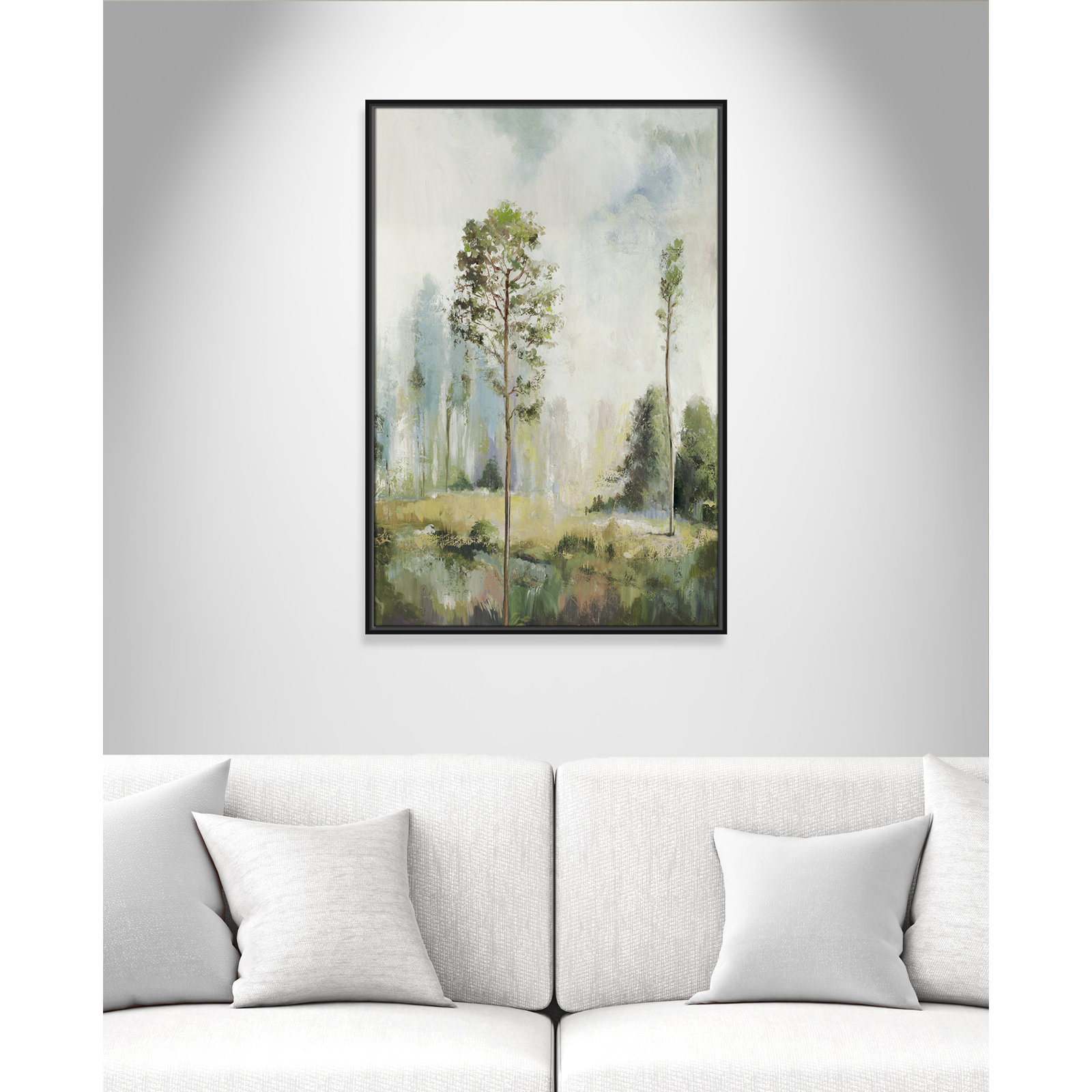 Teton "Tall Green Trees I" Print by Allison Pearce, 37.5" H x 25.5" W, Black