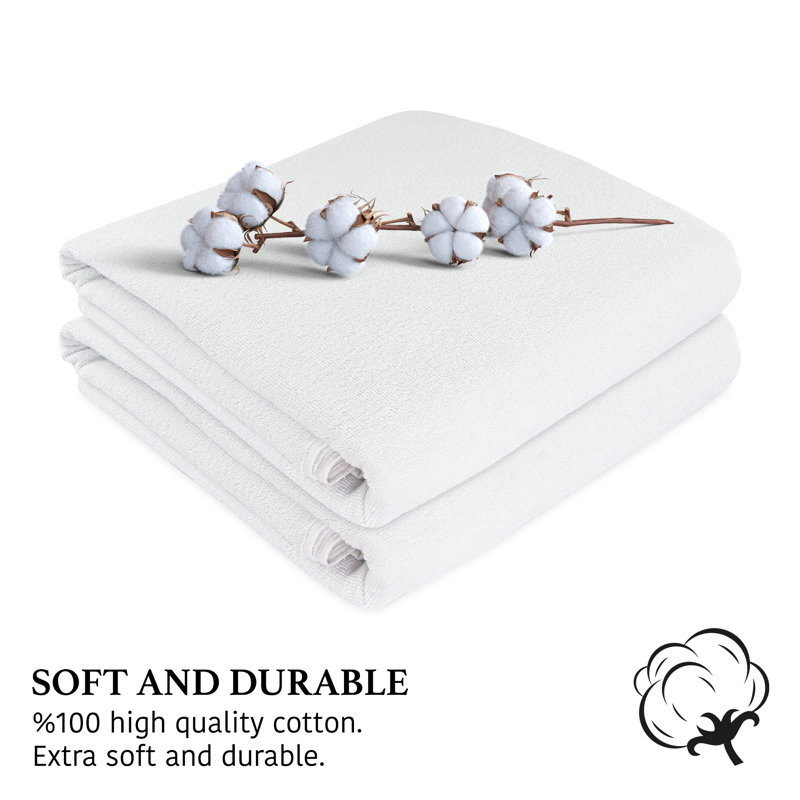 100% Cotton Midweight Bath Towel, White