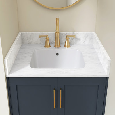 24 In. Real Marble Vanity Sidesplash Marble Bathroom Vanity Side Splash In Carrara White