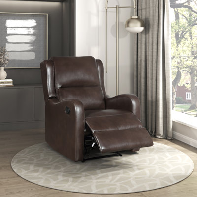 Chaise inclinable moderne et contemporaine en similicuir de 30 po Norihisa