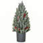 Arbre de Noël artificiel de 18 po de haut miniature enneigé et floqué neige avec décoration de Noël
