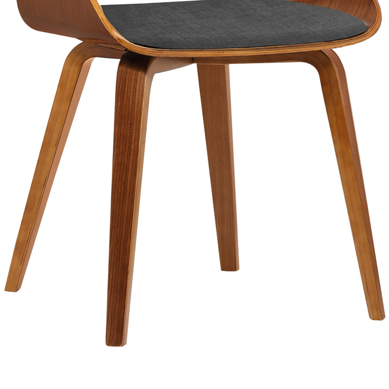 46cm H Polyester Blend Upholstered Slat Back Side Chair, Charcoal