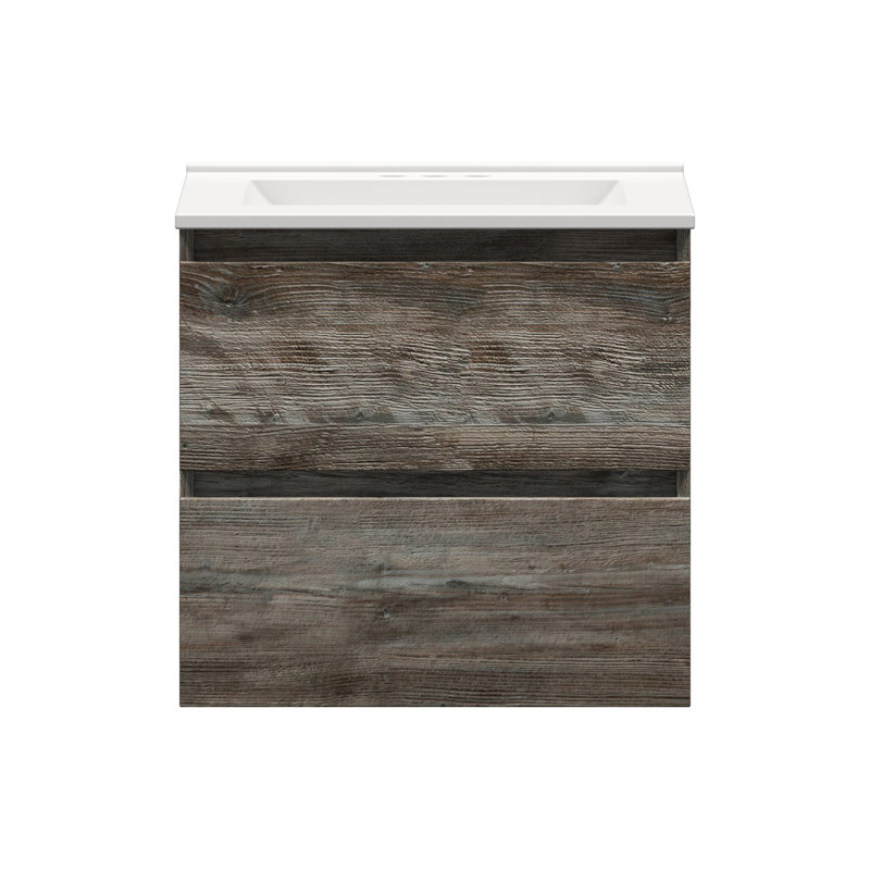  24"W Wall hung Combo Driftwood Gray, Driftwood Gray, 24"