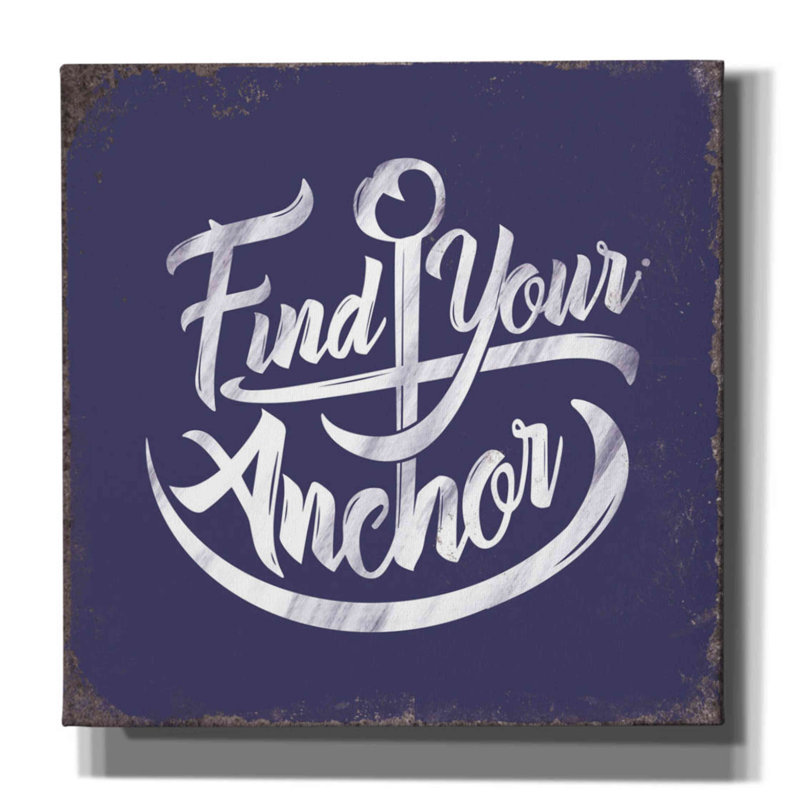 Trinx «Find Anchor» par JJ Brando, art mural sur toile, H 12 po x l 12 po