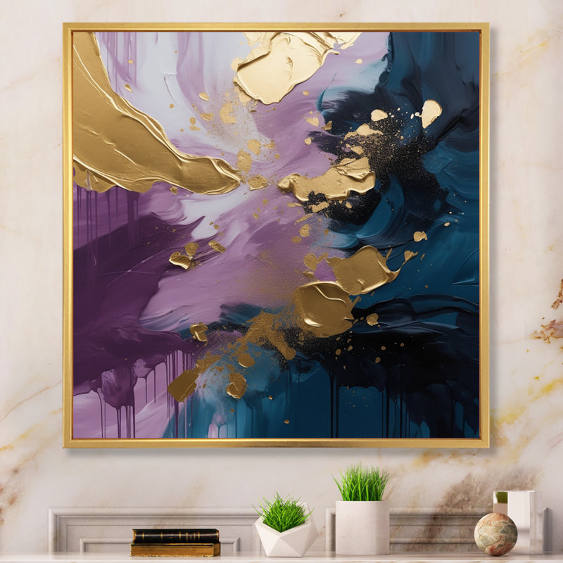 Impression sur toile, H 30 po x l 30 po x P 1 po, Cadre flottant doré