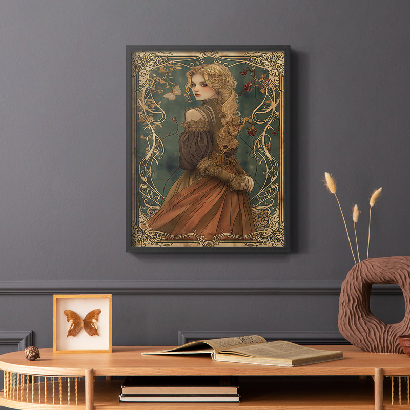 WOMEN Series CCCCXXIX - reproduction encadrée de qualité supérieure - prête à être accrochée - aucun clou requis, Noir
