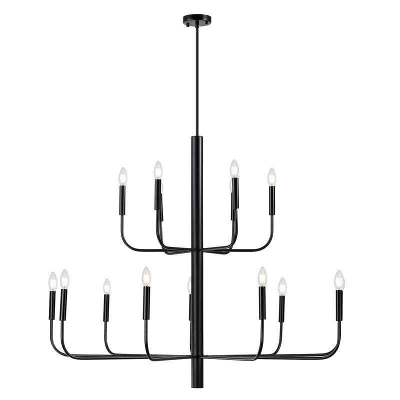 Lustre à deux niveaux Yanibel, Noir
