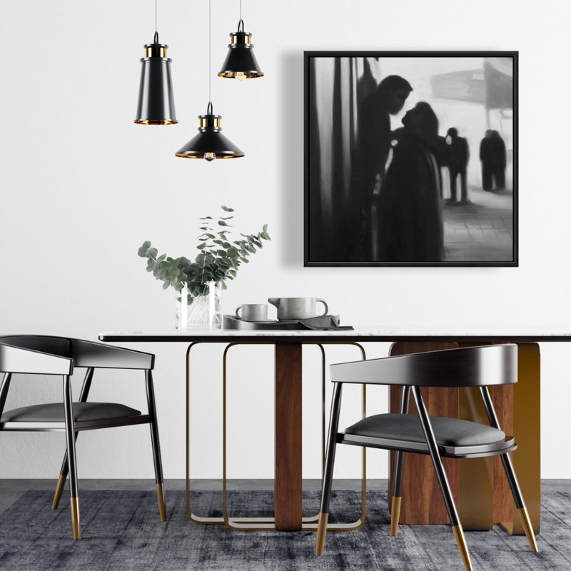 «Couple At The Train Station» sur toile, H 24 po x l 24 po