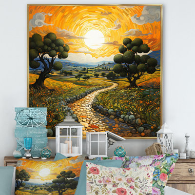 Vangogh Olive Grove In Province Framed On Canvas by Vincent Van Gogh Painting