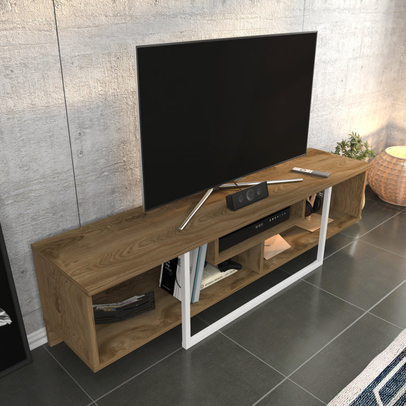 Karon 59" TV Stand for TVs up to 65", Oud Oak/White