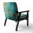 Turquoise Tranquility VI - Upholstered Contemporary Arm Chair, Teal Accent Chair