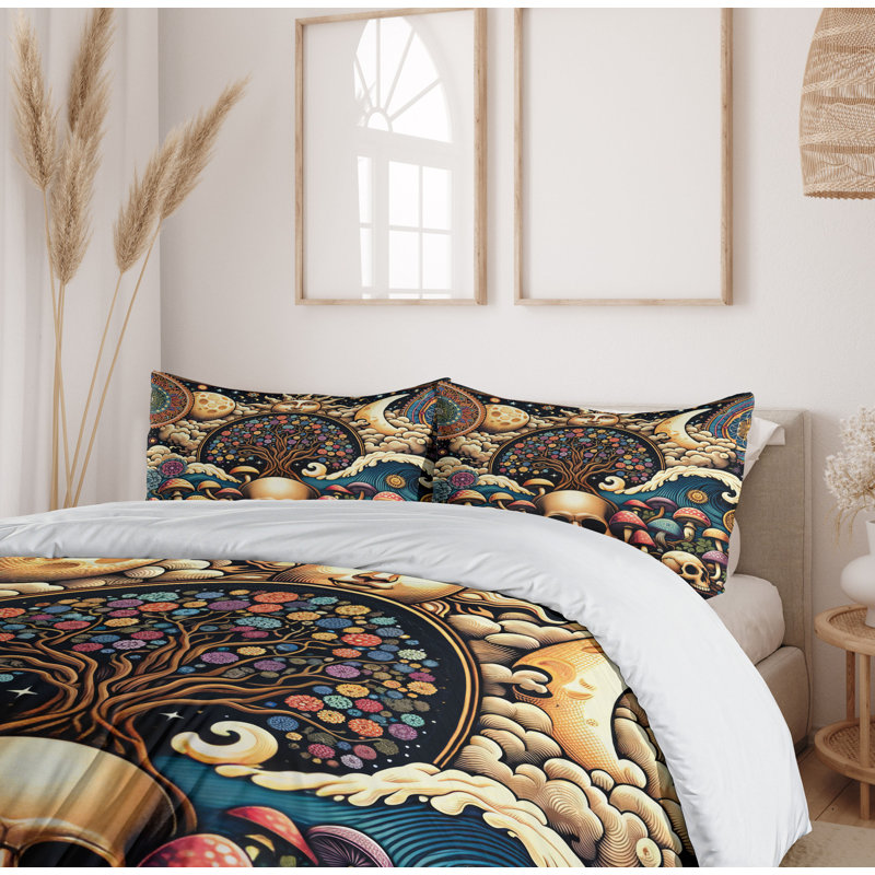 Abstract Fantasy Duvet Cover, King Duvet Cover + 2 Standard Shams