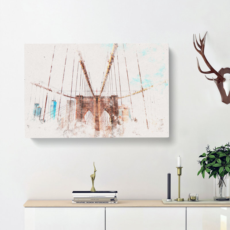 Brooklyn Bridge New York City - Wrapped Canvas, 40cm H x 60cm W x 3cm D