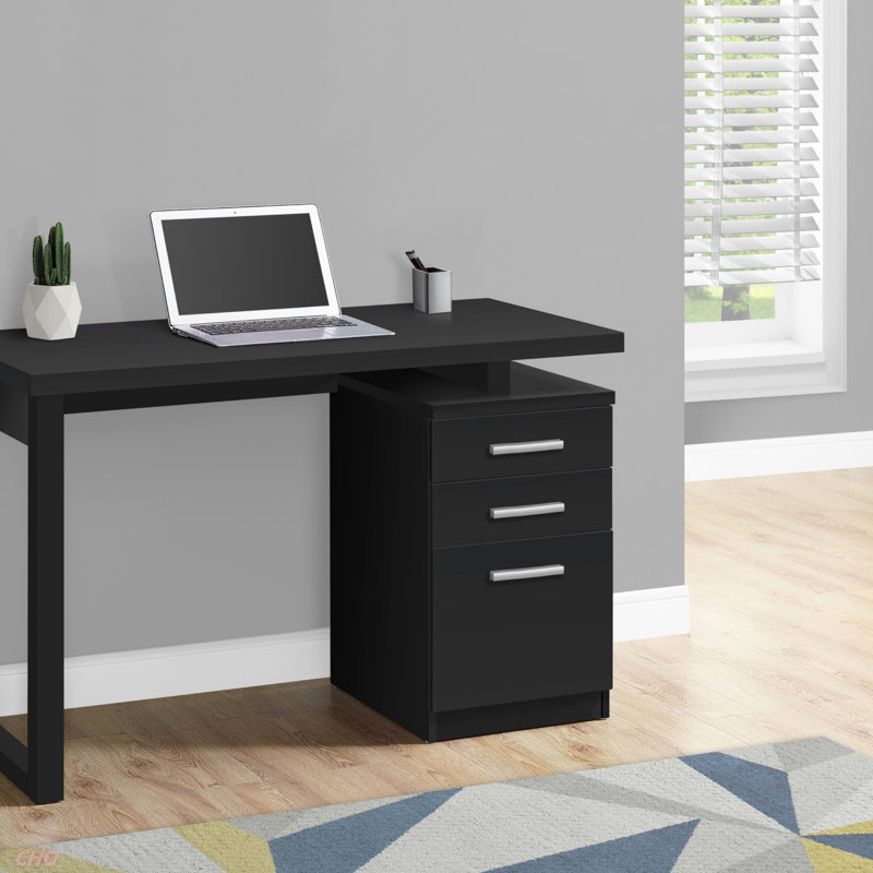 Bureau d'ordinateur, bureau personnel, ordinateur portable, installation à gauche, à droite, tiroirs de rangement, L 48 po, travail, contemporain, moderne