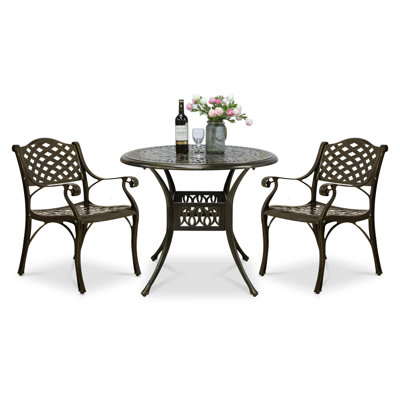 Dominiqua 2 - Person Patio Dining Set with Round Table