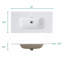 Meuble-lavabo mural blanc brillant avec lavabo en céramique à un trou, grand meuble-lavabo flottant de rangement pour salle de bain moderne, pré-assemblé