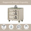 Table de chevet beige avec velours beige