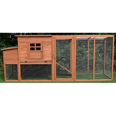 Cheisa 18.38 Square Feet Chicken Coop with Chicken Run For Up To 4 Chickens