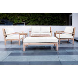 Huntington 7 Piece Teak Loveseat Seating Group with Sunbrella Cushions