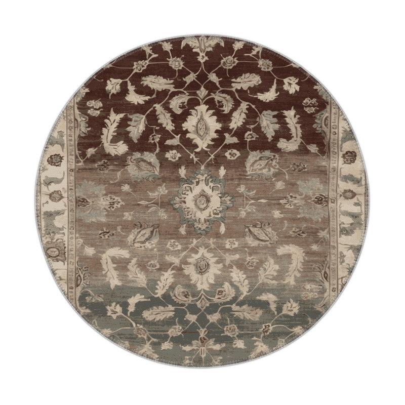 Tapis gris intérieur et extérieur surteint, Rond 5 pi