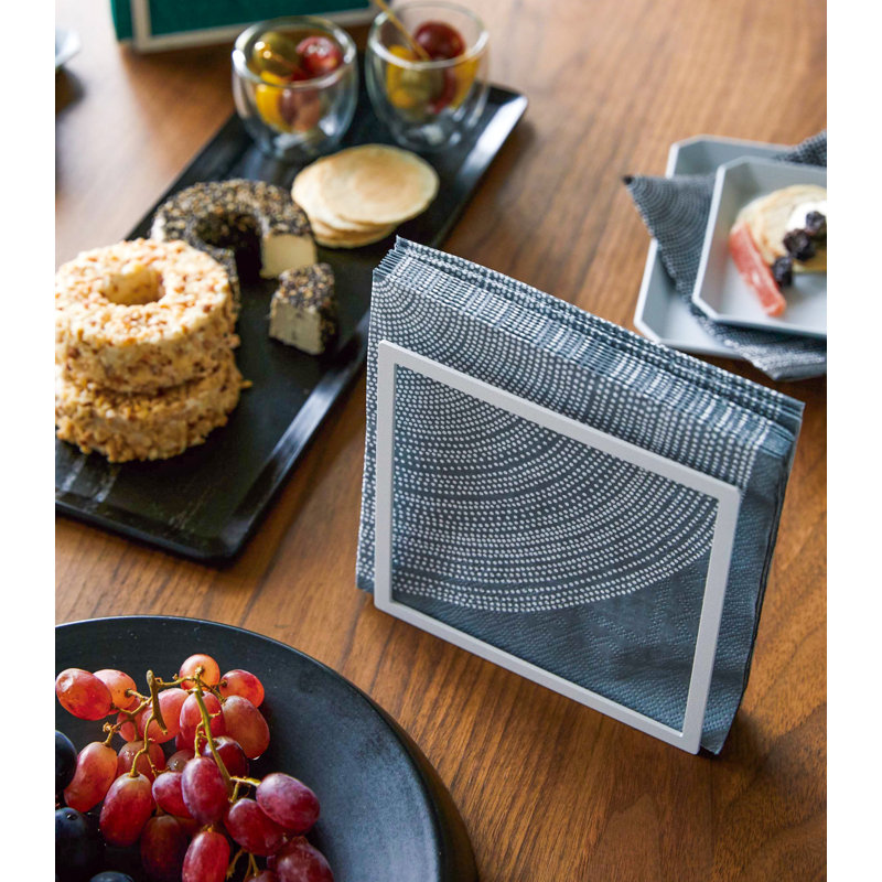 White Modern Metal Napkin Holder for Kitchen Storage