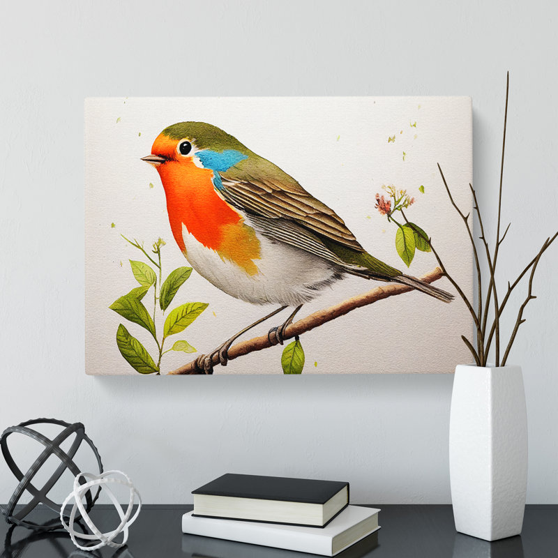 Exceptional Robin Bird - Wrapped Canvas
