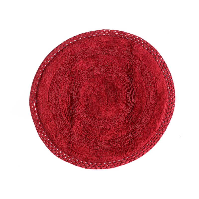 Adiraica 100% Cotton Bath Rug, Wine Red