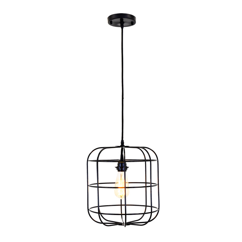 Luminaire suspendu géométrique 1 lumière Georgianne, Noir