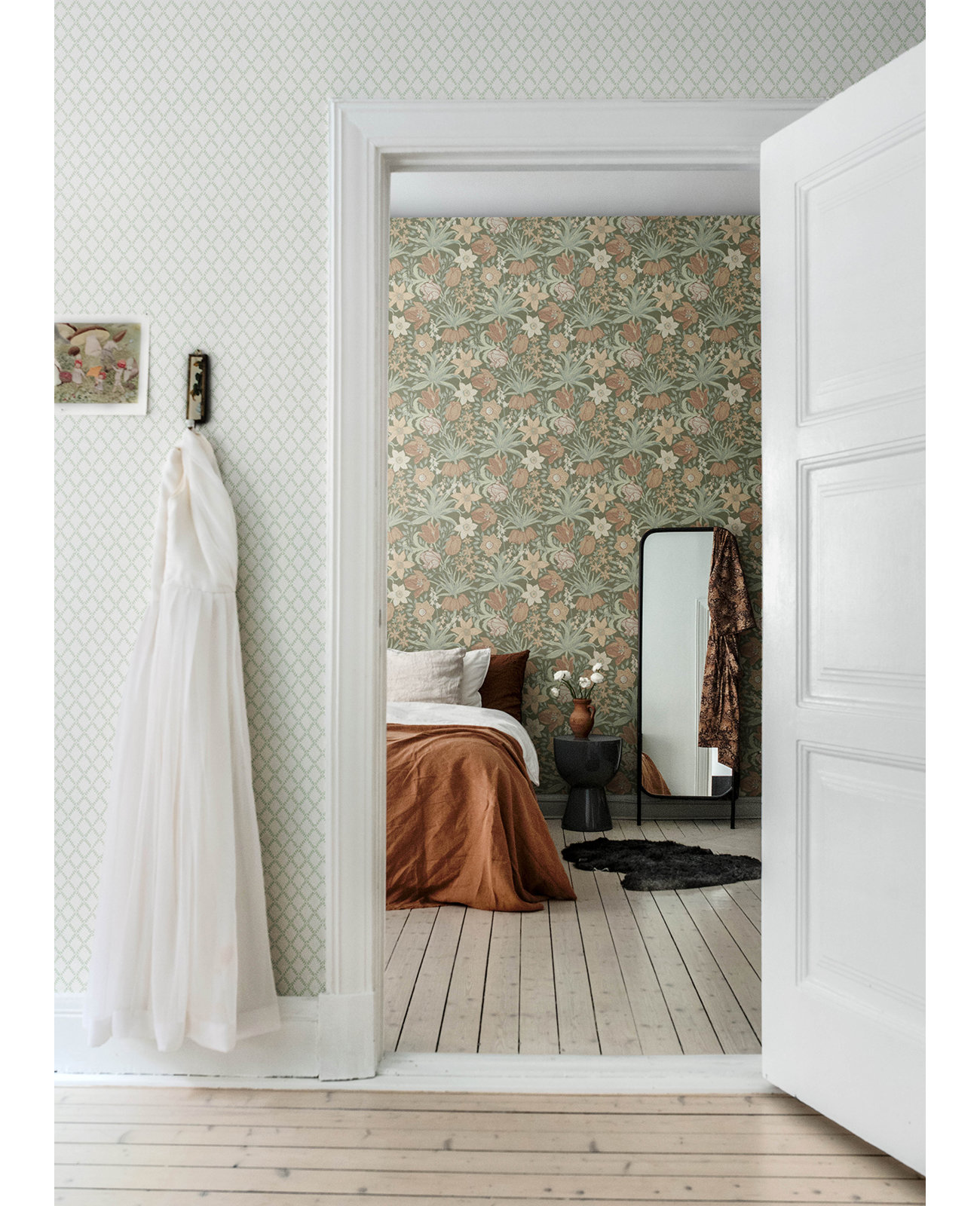 Non-Pasted,Unpasted Floral Wallpaper, Blue