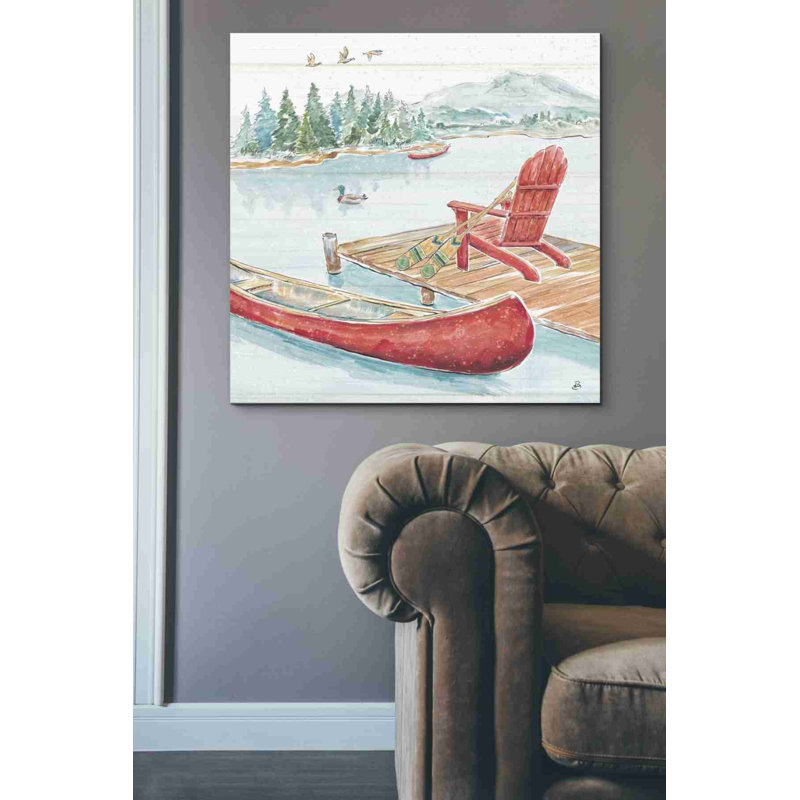 «Lake Moments IV» par Daphne Brissonet, art mural sur toile, L 37 po x H 37 po x P 1,5 po