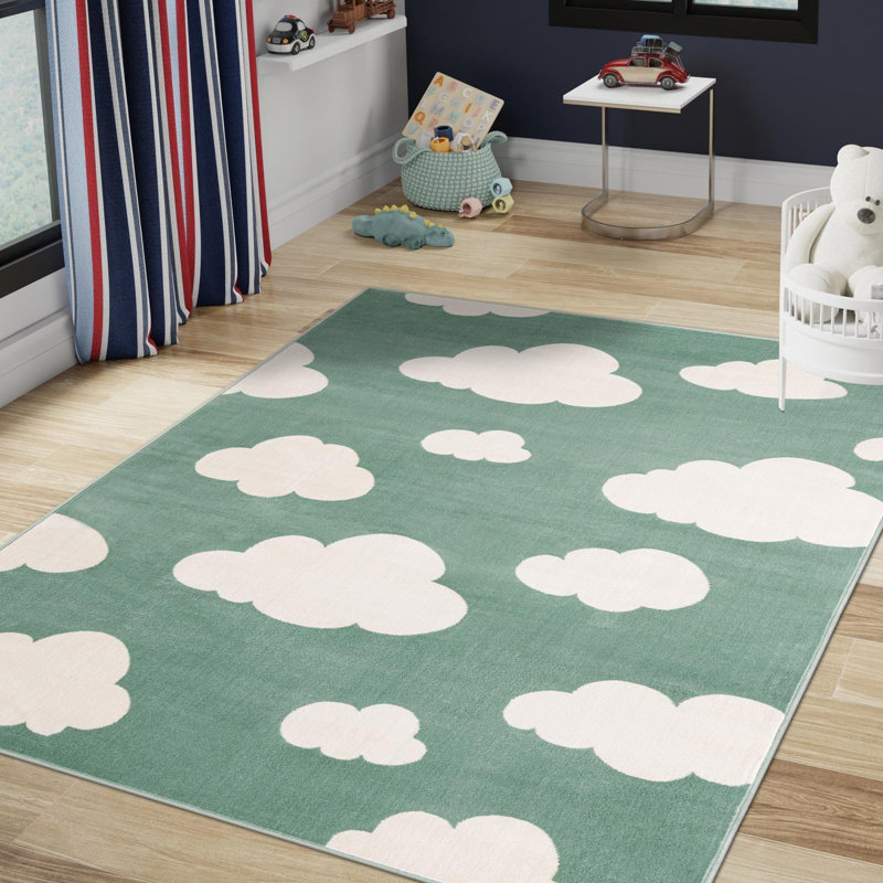 Unique Loom Clouds Whimsy Kids Rug, Rectangle 2' x 3'1"