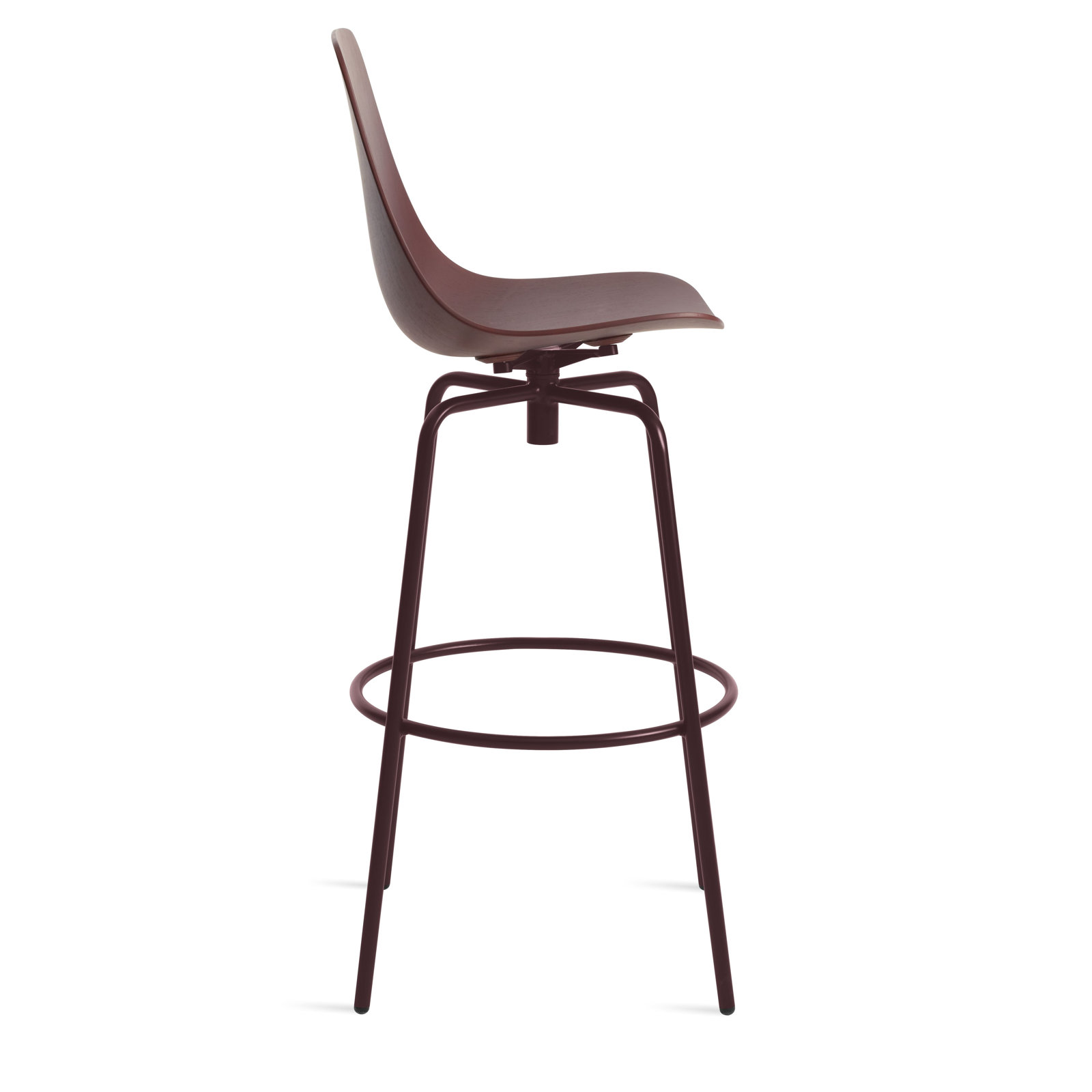 Clean Cut Swivel Bar and Counter Stool, Bar Stool (31" Seat Height), Oxblood Genuine Leather