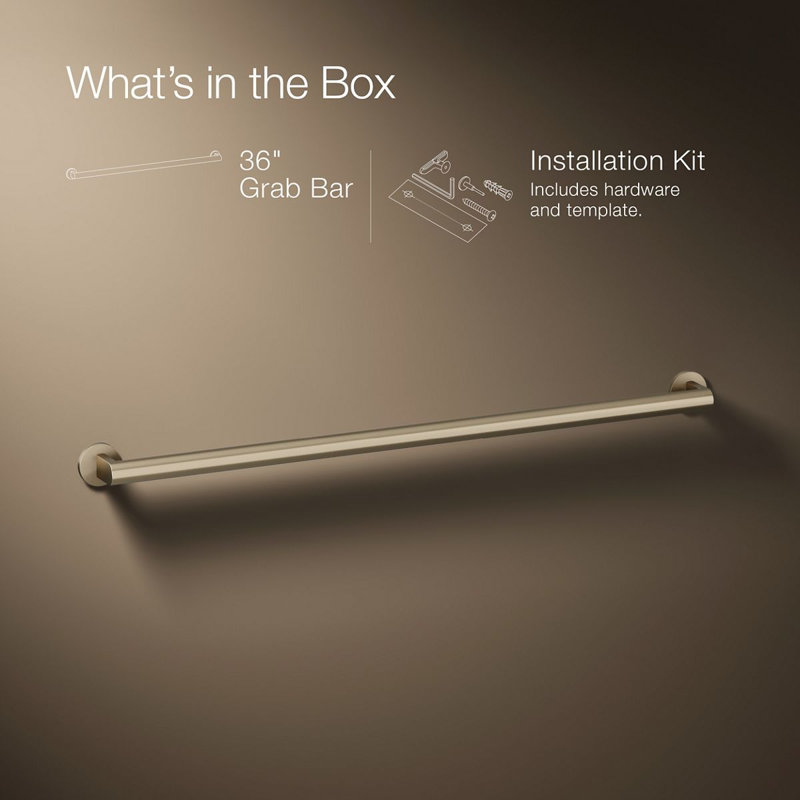 Components In Grab Bar, 36" W, Vibrant Brushed Bronze