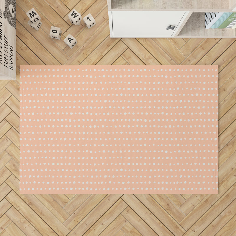 Tapis de jeu Dot Row, Pêche / orange, Rectangle 24 po x 36 po