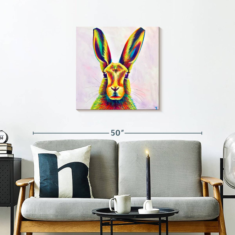 Crowle Rainbow Hare, 24" H x 24" W