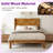 Scandinavian 45" Tall Twin Size Solid Wood Platform Bed Frame,Yellow Brown-1665993900