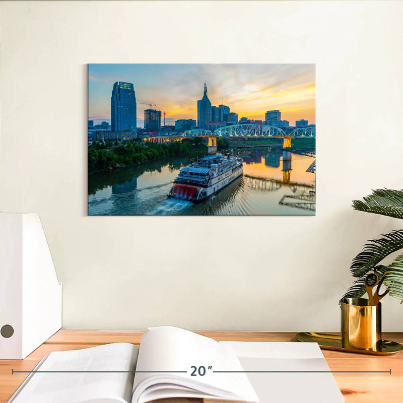Skyline de Kavia Nashville au coucher du soleil, H 8 po x l 12 po