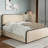 Modern Metal Bed Frame With Curved Upholstered Headboard And Footboard Bed With Under Bed Storage, Heavy Duty Metal Slats-475410223-475410220-488308065