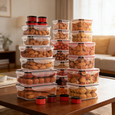 56-Piece Airtight Food Storage Containers Set With Lids - Leakproof Stackable Plastic Containers For Kitchen Pantry Organization, Microwave, Dishwasher & Freezer Safe