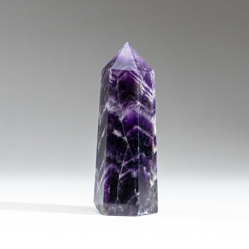 Polished Chevron Amethyst Crystal Point, 3.5-4.5 Inches