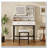Makeup Vanity with LED Lighted Mirror and Stool