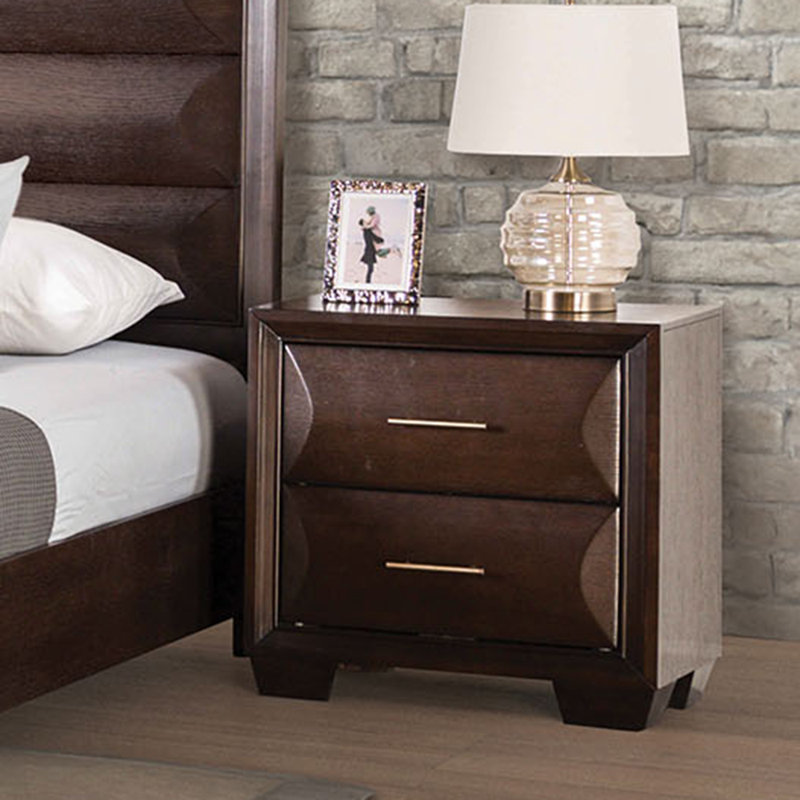 Brookline 2-Drawer Nightstand, Brown