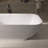 67'' x 29.5'' Solid Surface Matte White Freestanding Soaking Bathtub with Overflow and Pop-up Drain