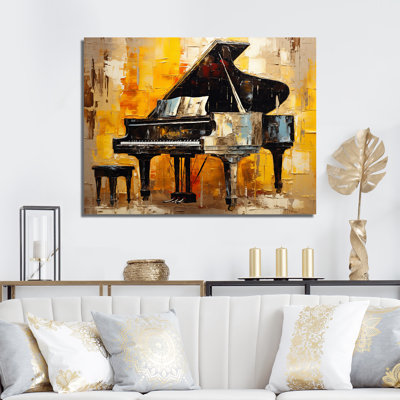 «Black and Yellow Piano Jazzed Keys III», reproduction sur toile